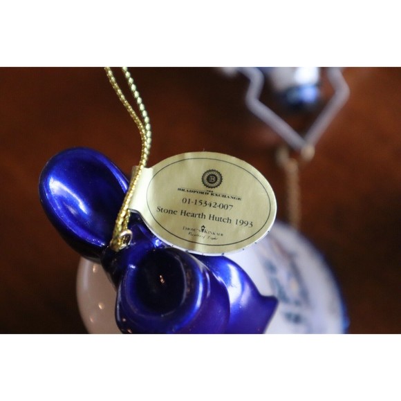 Glued* Lot Thomas Kinkade Ringing in Holiday Christmas Bell Ornaments W/ Snowmen - Picture 8 of 13